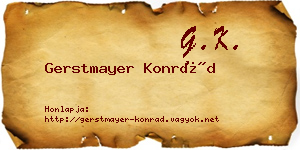 Gerstmayer Konrád névjegykártya